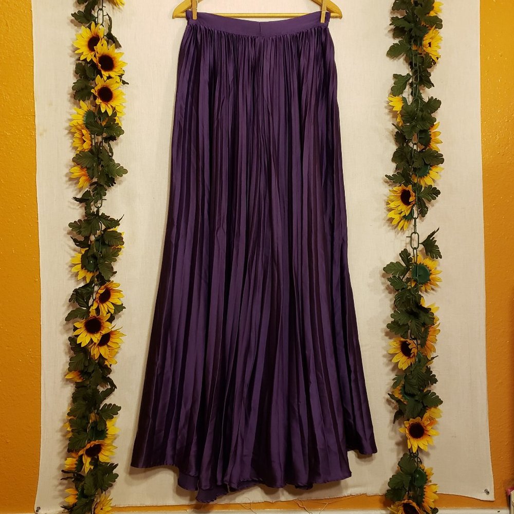Purple Satin Maxi Skirt
